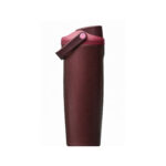 Water Bottle 30oz Black Cherry  with Straw and Handle, BPA Free Leakproof.
